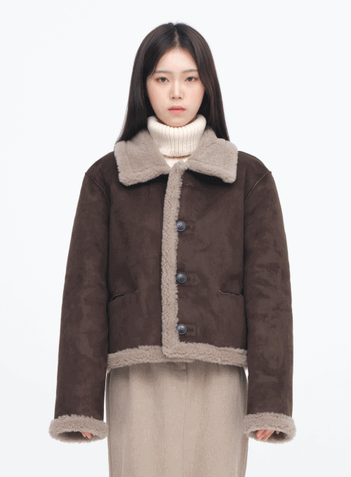 Big Button Shearling Jacket