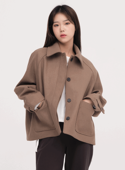 Wool Pocket Half Coat
