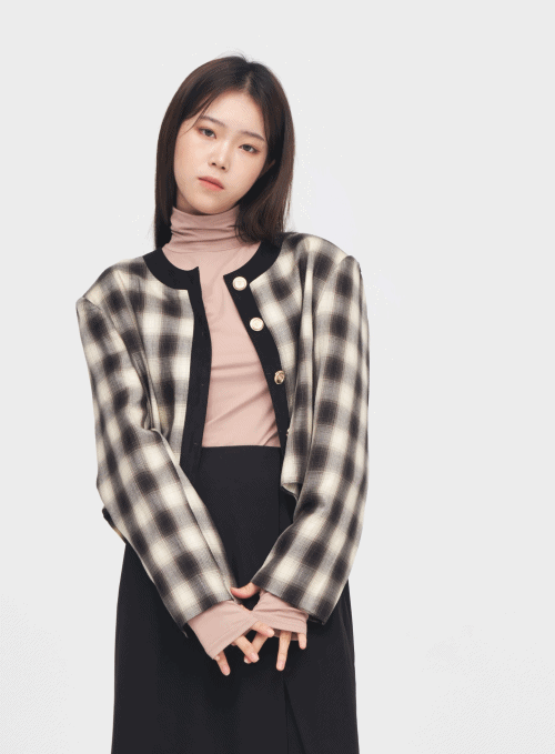 Plaid Cardigan Jacket