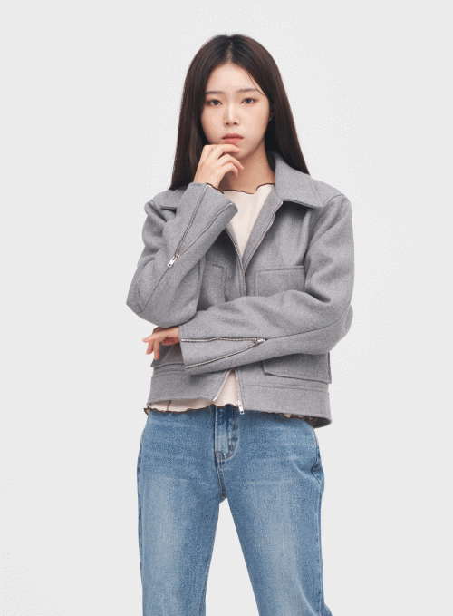 Zipper Wool Jacket