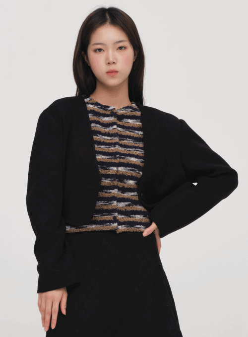 Cropped One-Button Jacket