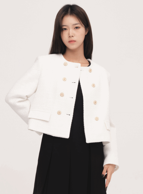 Double Button Tweed Jacket