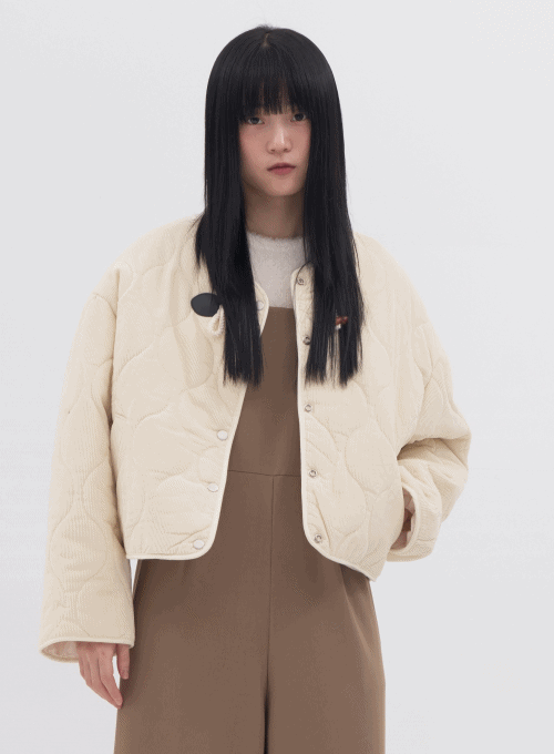 Cropped Jacket In Corduroy