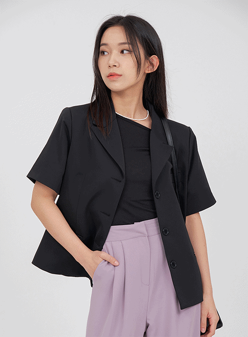 Short-Sleeve Blazer Jacket OA13