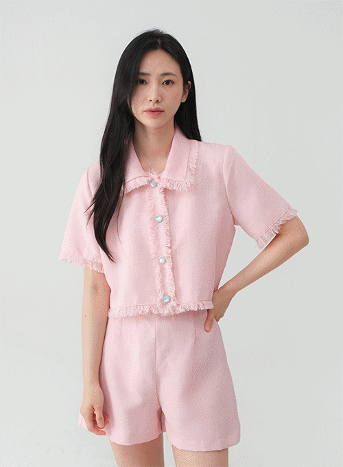 Sweet Fringe Tweed Jacket OY24