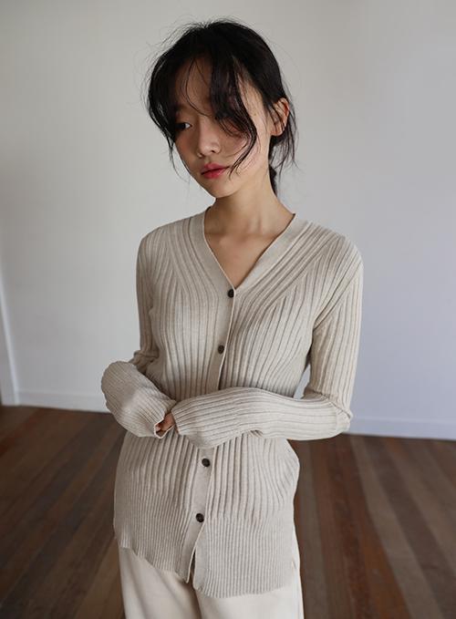 Slim Line Ribbed Cardigan