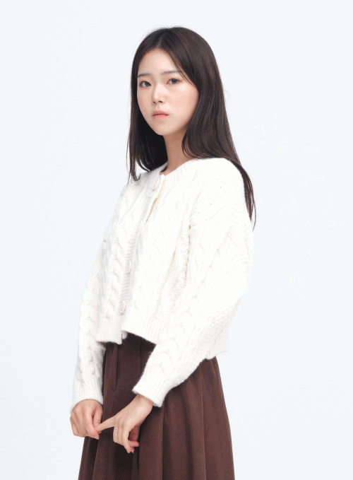 Wool Pretzel Pattern Cardigan