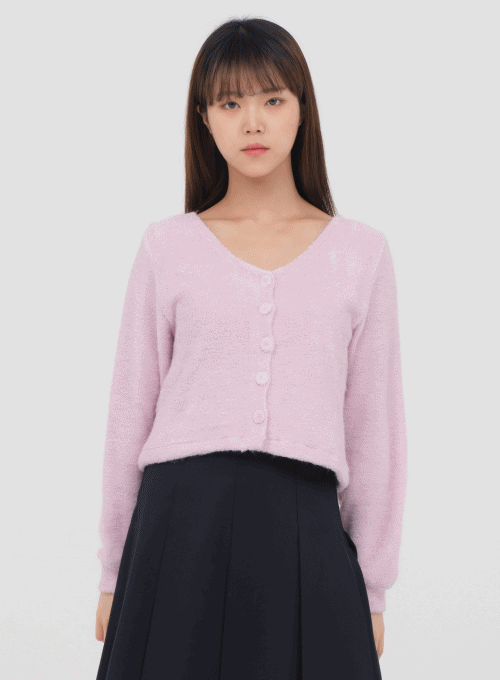 Cropped Cardigan with Cute Buttons