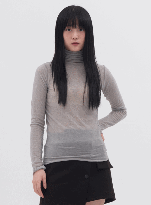 Mesh Turtleneck T-Shirt