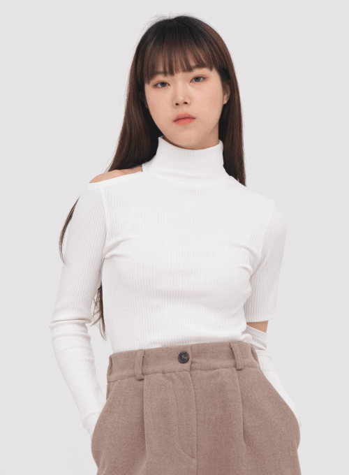 Cutout Turtleneck Top
