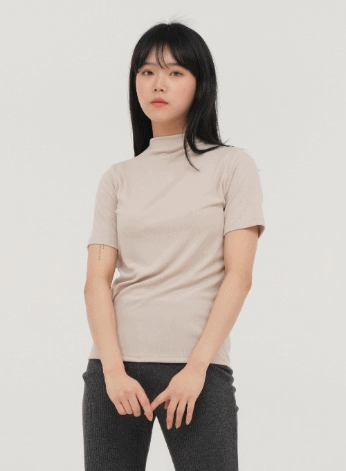Half Turtleneck Short Sleeve T Shirt M1