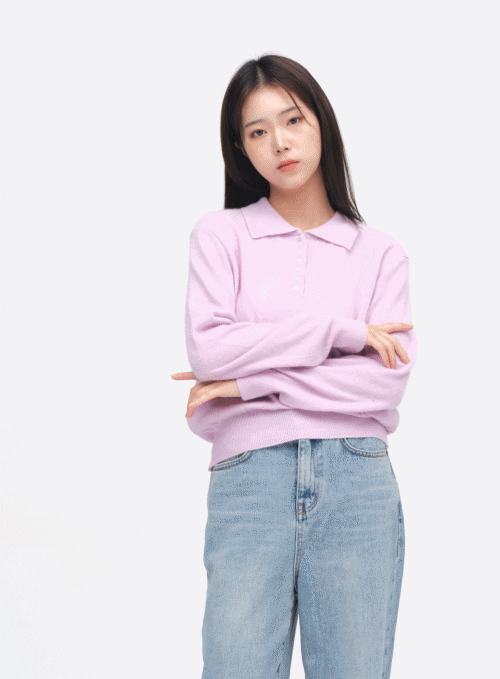 Polo Knit Top