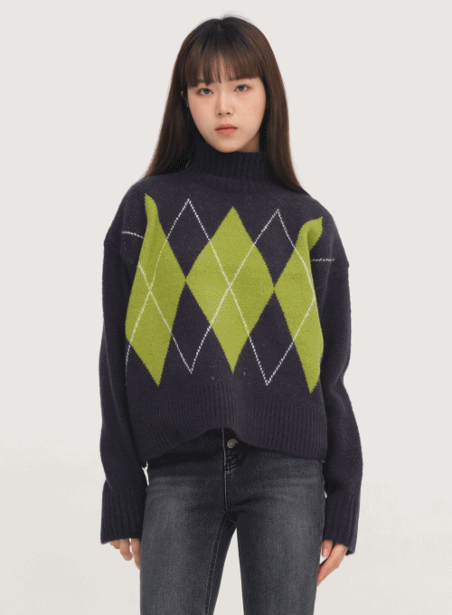 Cross Knit Turtleneck
