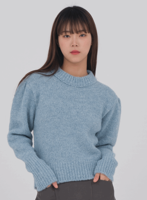 Puff Sleeve Wool Pullover