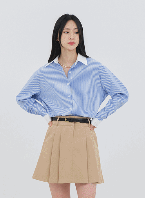 Stripped Pattern Button Down Shirt OM14