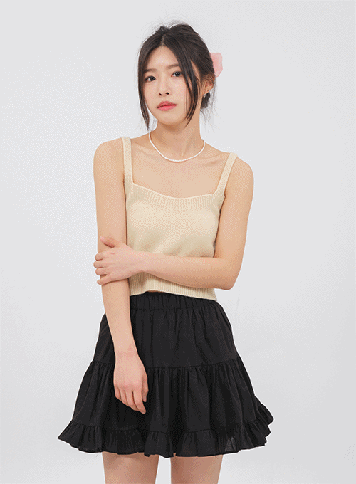 Wool Square Neck Sleeveless Cami Top OM18