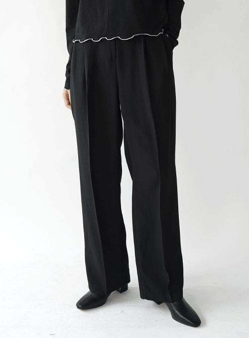 Pintuck Wide Leg Slacks