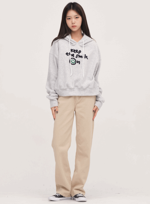 Straight Fit Brushed Cotton Pants