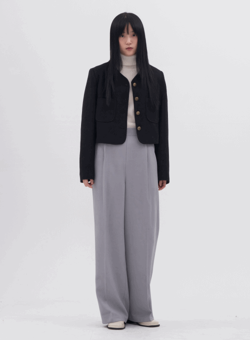 Wide Leg Slacks With Elastic Waist