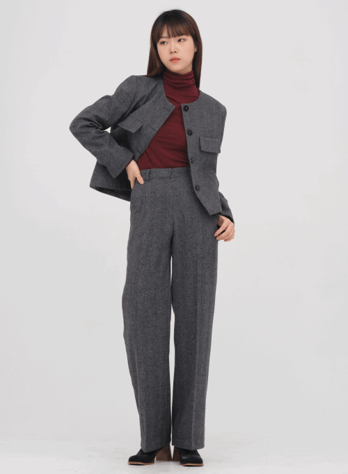 Herringbone Wool Pants