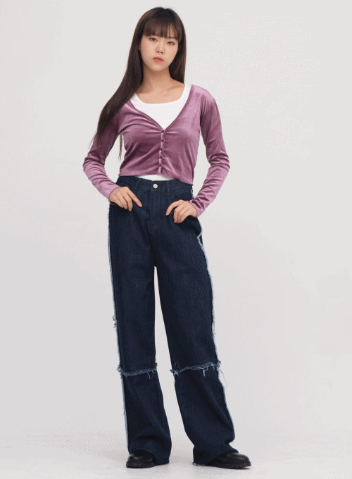 Frill Denim Pants