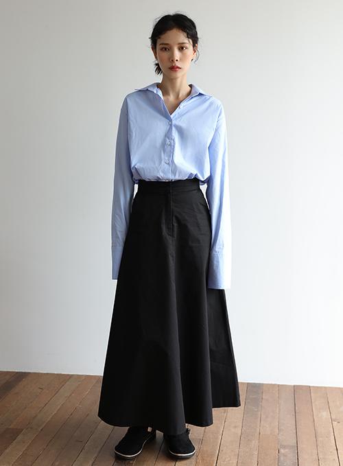 Maxi Cotton Flared Skirt