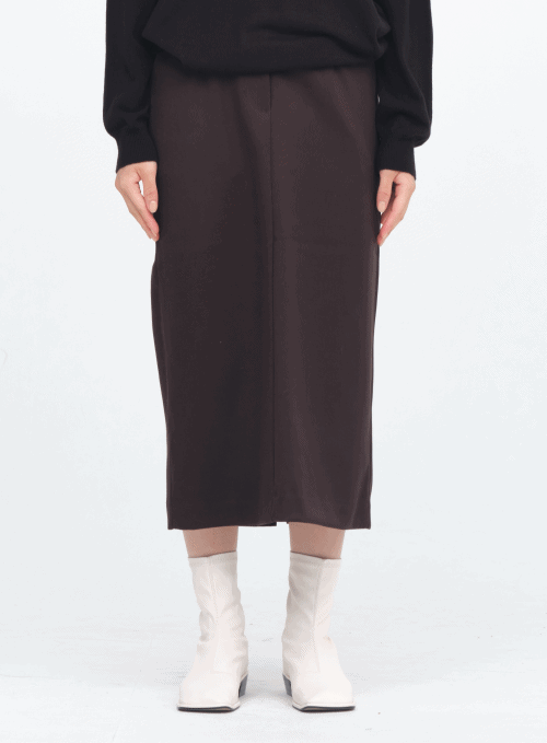 Open Back Slit Midi Skirt