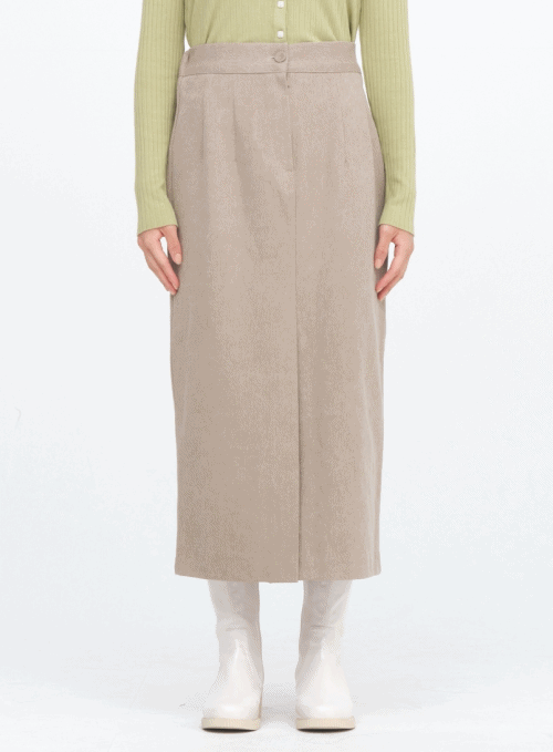 Front Slit Long Skirt