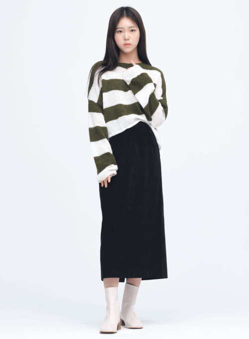 H-Line Corduroy Long Skirt