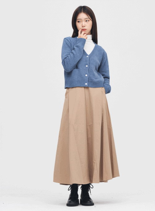 Cotton Flare Long Skirt
