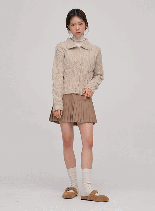 Half Pleated Mini Skirt