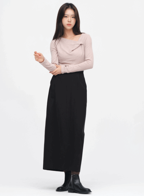 Long Pintuck Skirt