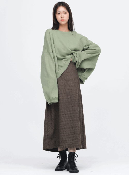 Check Pattern Flare Skirt