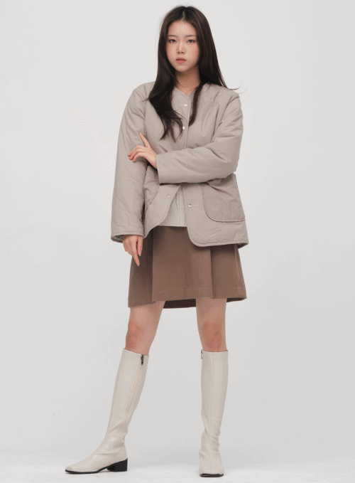 Wide Pleated Mini Skirt