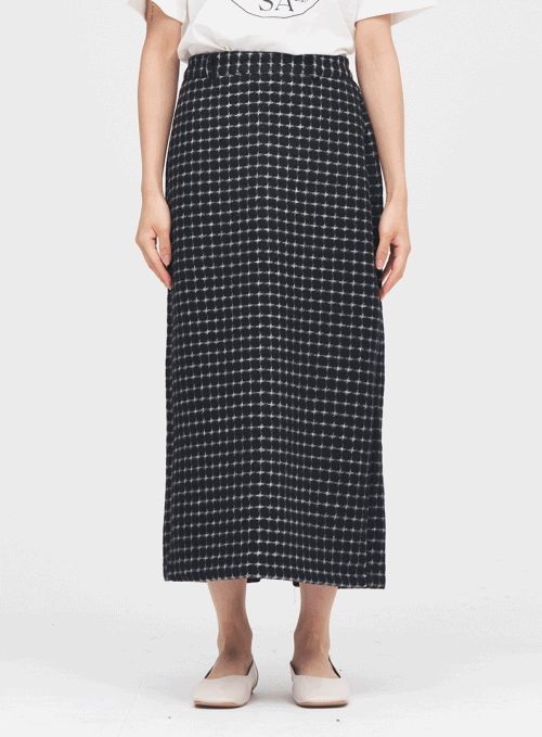 Gingham Check H-Line Skirt