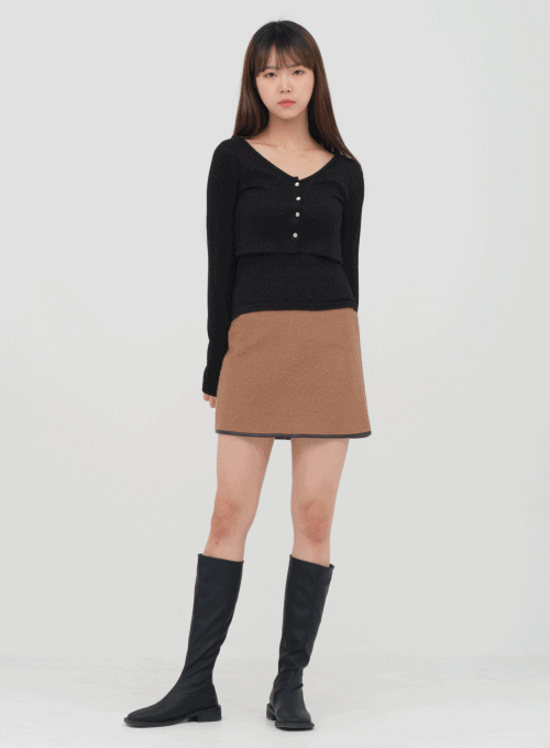 Terry Wool Mini Skirt