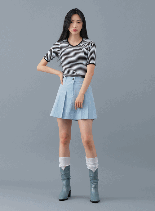Pleated Cotton Pants Skirt OA28
