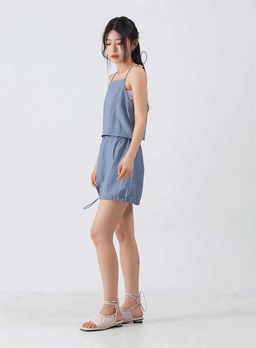 Drawstring Hem Mini Skirt OM11