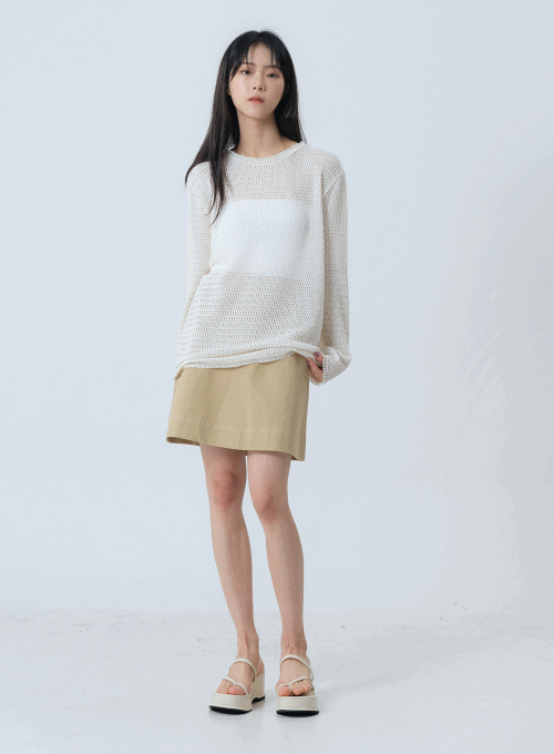 Stitch Detail Formal Mini Skirt OM11