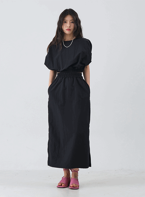 Banded Side Slit Maxi Dress OY16