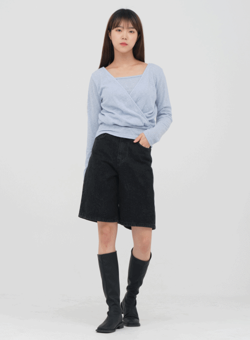 Wide Leg Bermuda Shorts