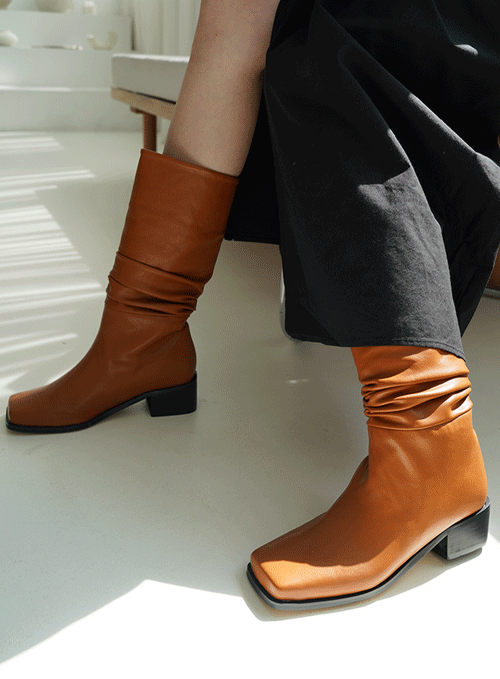 Shirring Long Boots
