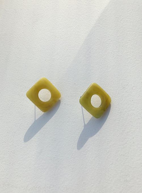 Summer Square Marble Earrings