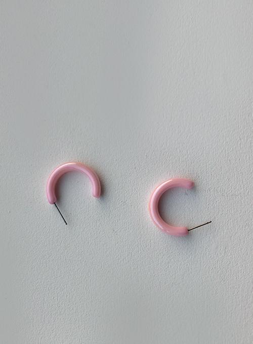 Baby Pink Hoop Earrings