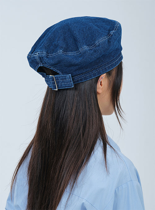 Back Buckle Strap Denim Beret OA27