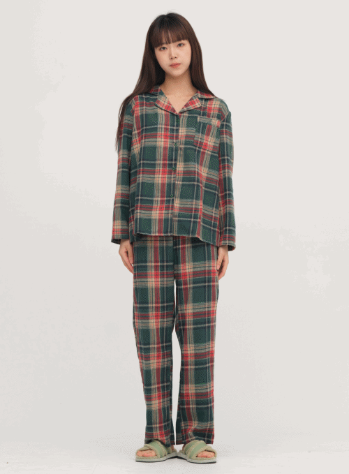 Plaid Pattern Pajama Set