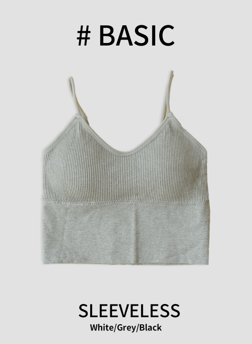 Basic Ribbed Padded Cami Top OY16