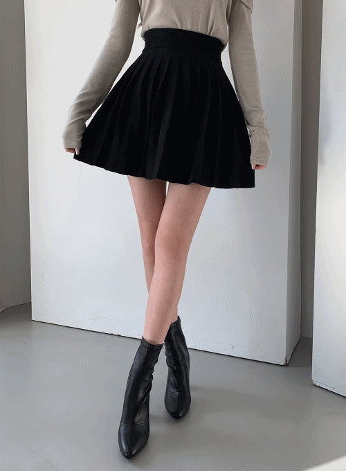 Knit Flare Mini Skirt
