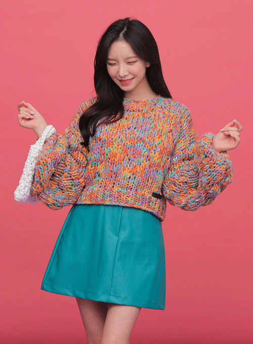 Mixed Color Handmade Knitwear