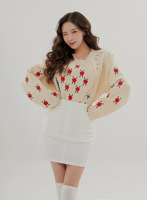Flower Garden Crew Neck Knit B0802